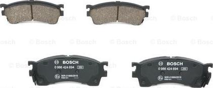 BOSCH 0 986 424 694 - Set placute frana,frana disc aaoparts.ro