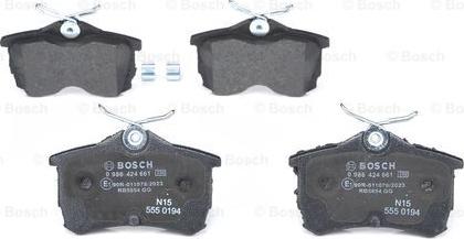 BOSCH 0 986 424 661 - Set placute frana,frana disc aaoparts.ro