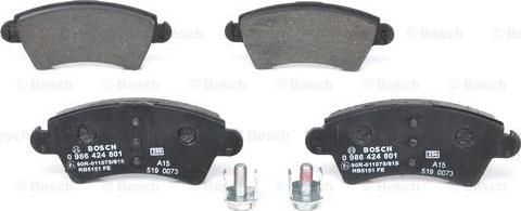 BOSCH 0 986 424 801 - Set placute frana,frana disc aaoparts.ro