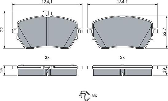 BOSCH 0 986 424 887 - Set placute frana,frana disc aaoparts.ro