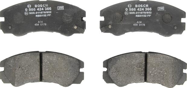 BOSCH 0 986 424 366 - Set placute frana,frana disc aaoparts.ro