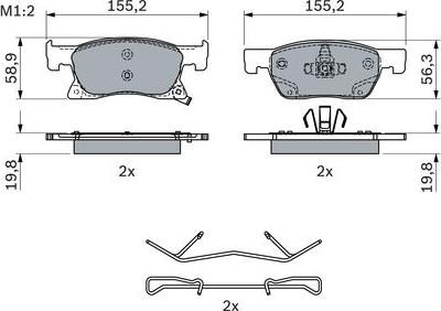 BOSCH 0 986 424 332 - Set placute frana,frana disc aaoparts.ro