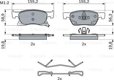 BOSCH 0 986 424 332 - Set placute frana,frana disc aaoparts.ro