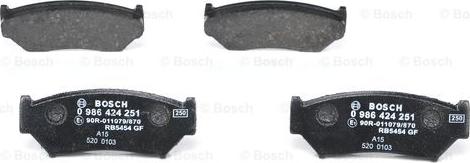 BOSCH 0 986 424 251 - Set placute frana,frana disc aaoparts.ro