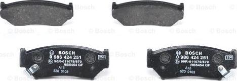 BOSCH 0 986 424 251 - Set placute frana,frana disc aaoparts.ro