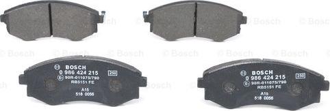 BOSCH 0 986 424 215 - Set placute frana,frana disc aaoparts.ro