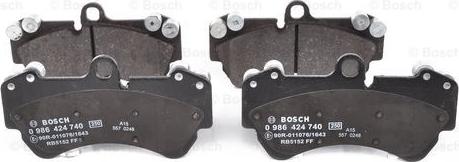 BOSCH 0 986 424 740 - Set placute frana,frana disc aaoparts.ro