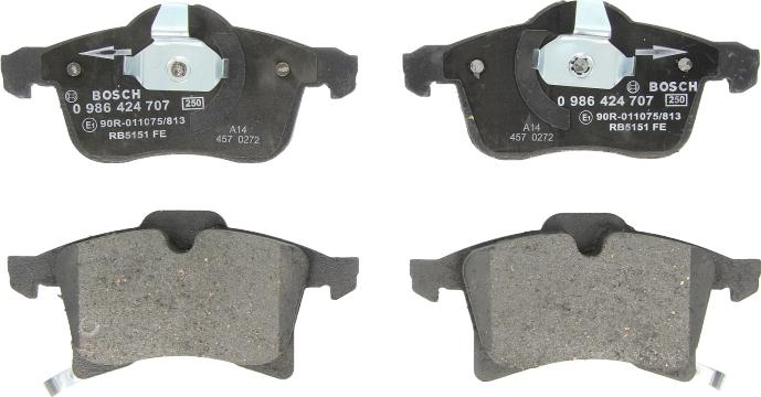 BOSCH 0 986 424 707 - Set placute frana,frana disc aaoparts.ro