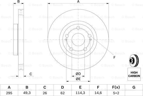 BOSCH 0 986 479 454 - Disc frana aaoparts.ro