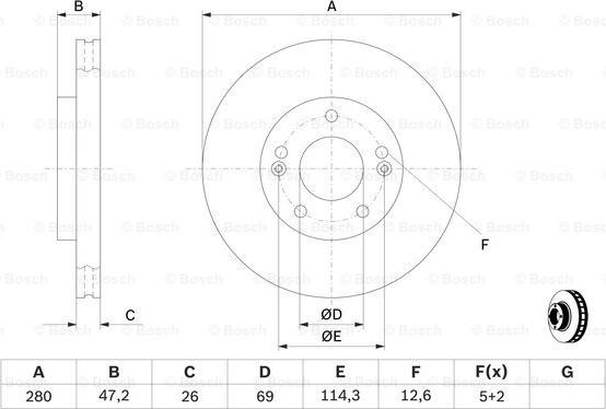 BOSCH 0 986 479 460 - Disc frana aaoparts.ro