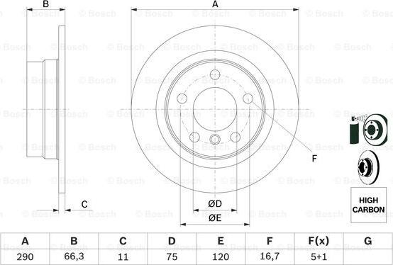 BOSCH 0 986 479 043 - Disc frana aaoparts.ro