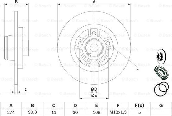 BOSCH 0 986 479 015 - Disc frana aaoparts.ro