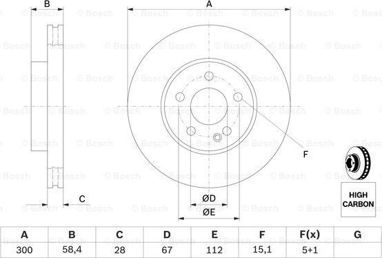 BOSCH 0 986 479 C50 - Disc frana aaoparts.ro