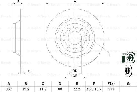 BOSCH 0 986 479 257 - Disc frana aaoparts.ro