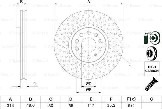 BOSCH 0 986 479 735 - Disc frana aaoparts.ro