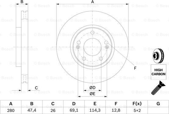 BOSCH 0 986 479 C07 - Disc frana aaoparts.ro