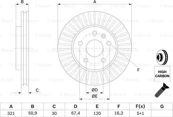 BOSCH 0 986 479 C16 - Disc frana aaoparts.ro