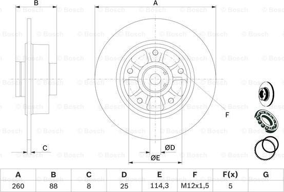 BOSCH 0 986 479 C87 - Disc frana aaoparts.ro