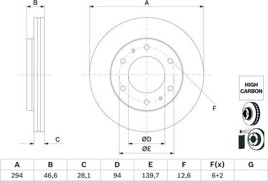 BOSCH 0 986 479 E93 - Disc frana aaoparts.ro