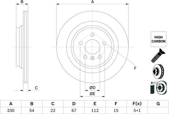 BOSCH 0 986 479 E97 - Disc frana aaoparts.ro