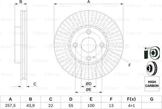 BOSCH 0 986 479 E56 - Disc frana aaoparts.ro