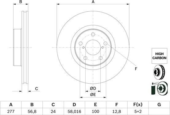 BOSCH 0 986 479 E69 - Disc frana aaoparts.ro