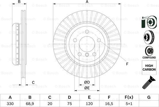 BOSCH 0 986 479 E04 - Disc frana aaoparts.ro