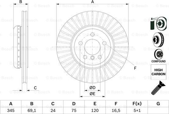 BOSCH 0 986 479 E08 - Disc frana aaoparts.ro