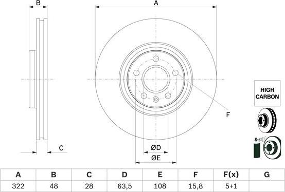 BOSCH 0 986 479 F90 - Disc frana aaoparts.ro