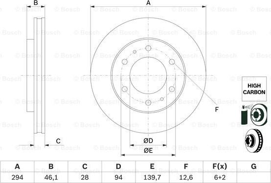 BOSCH 0 986 479 F45 - Disc frana aaoparts.ro