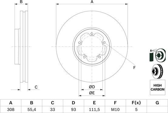 BOSCH 0 986 479 F46 - Disc frana aaoparts.ro