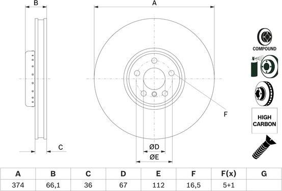 BOSCH 0 986 479 F54 - Disc frana aaoparts.ro