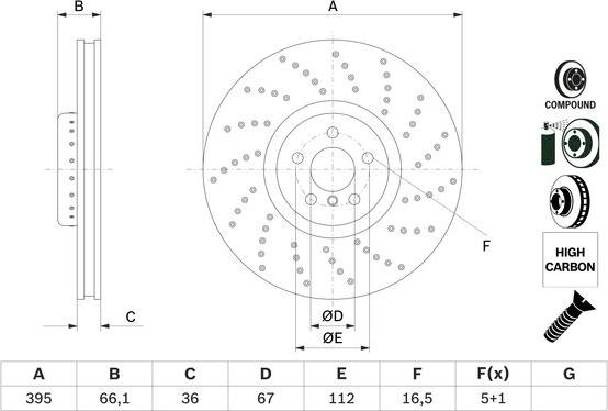 BOSCH 0 986 479 F55 - Disc frana aaoparts.ro