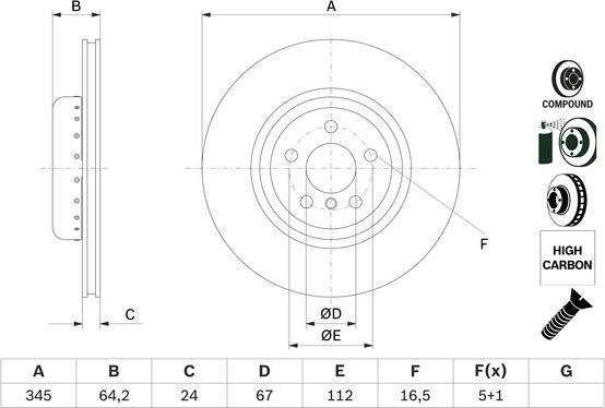 BOSCH 0 986 479 F61 - Disc frana aaoparts.ro