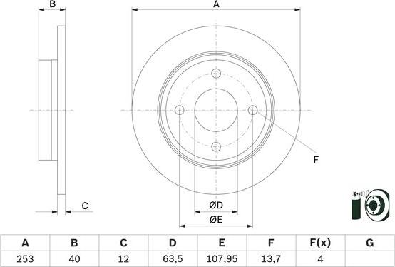 BOSCH 0 986 479 F63 - Disc frana aaoparts.ro