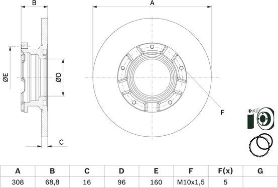 BOSCH 0 986 479 F62 - Disc frana aaoparts.ro