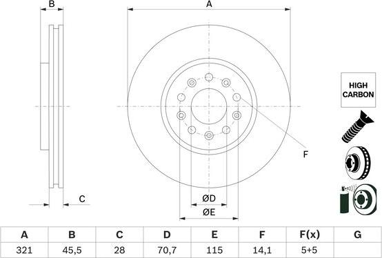 BOSCH 0 986 479 F03 - Disc frana aaoparts.ro