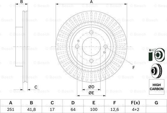 BOSCH 0 986 479 F14 - Disc frana aaoparts.ro