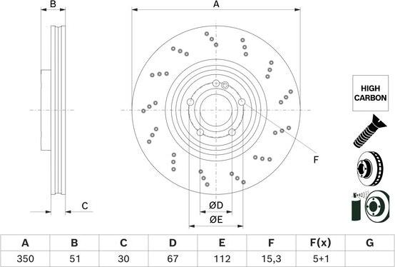 BOSCH 0 986 479 F10 - Disc frana aaoparts.ro