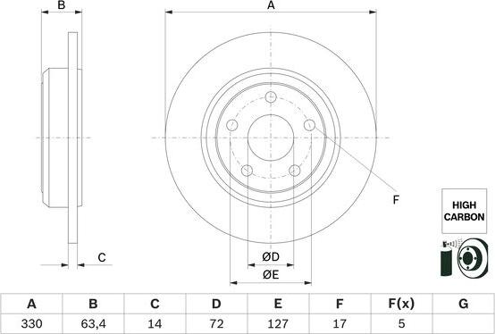 BOSCH 0 986 479 F89 - Disc frana aaoparts.ro