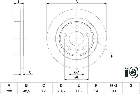 BOSCH 0 986 479 F83 - Disc frana aaoparts.ro