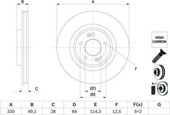 BOSCH 0 986 479 F35 - Disc frana aaoparts.ro