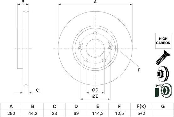 BOSCH 0 986 479 F36 - Disc frana aaoparts.ro