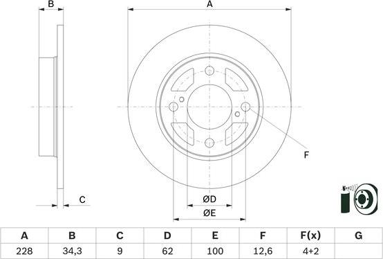 BOSCH 0 986 479 F38 - Disc frana aaoparts.ro