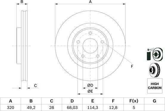 BOSCH 0 986 479 F33 - Disc frana aaoparts.ro