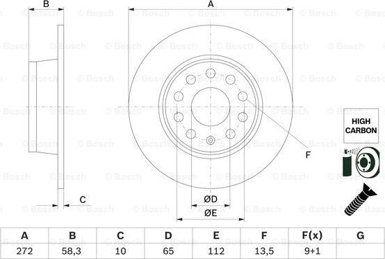 BOSCH 0 986 479 F23 - Disc frana aaoparts.ro