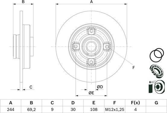 BOSCH 0 986 479 F74 - Disc frana aaoparts.ro