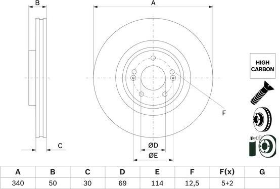 BOSCH 0 986 479 G93 - Disc frana aaoparts.ro