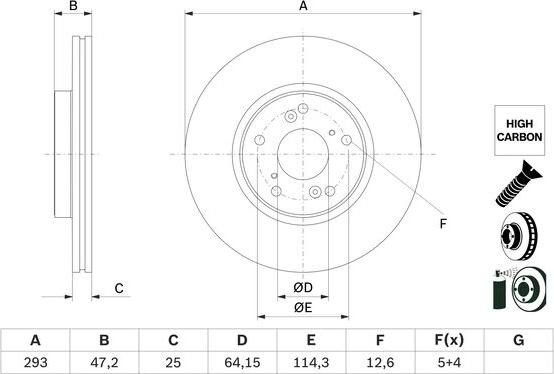 BOSCH 0 986 479 G58 - Disc frana aaoparts.ro