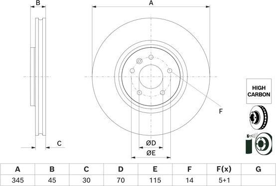 BOSCH 0 986 479 G69 - Disc frana aaoparts.ro